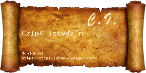 Czipf István névjegykártya